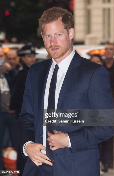 Prince Harry attends the WellChild Awards at Royal Lancaster Hotel on October 16, 2017 in London, England.