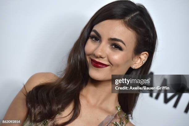 Actress Victoria Justice arrives at amfAR Los Angeles 2017 at Ron Burkle's Green Acres Estate on October 13, 2017 in Beverly Hills, California.