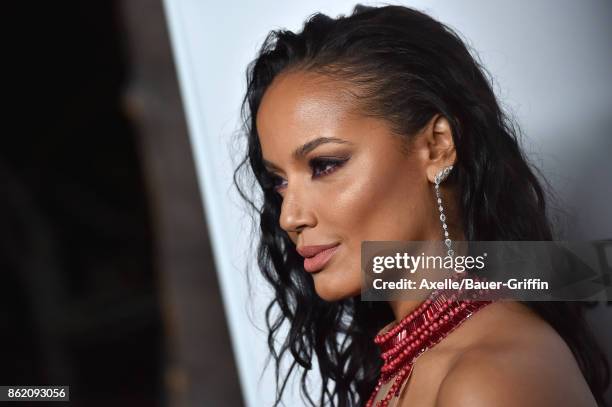 Model Selita Ebanks arrives at amfAR Los Angeles 2017 at Ron Burkle's Green Acres Estate on October 13, 2017 in Beverly Hills, California.