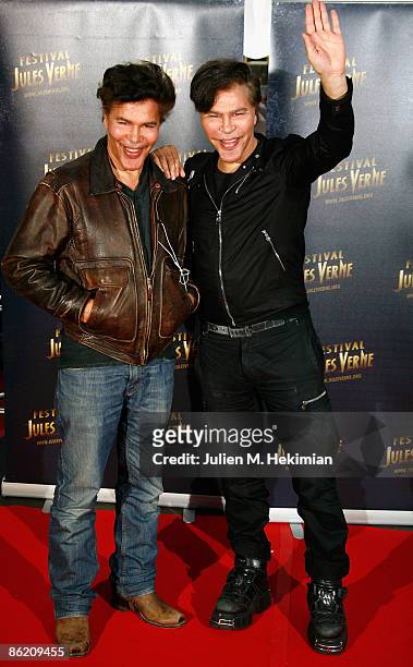 Igor et Grichka Bogdanoff attend the Jules Verne Adventure Film Festival at the Grand Rex cinema on April 24, 2009 in Paris, France.
