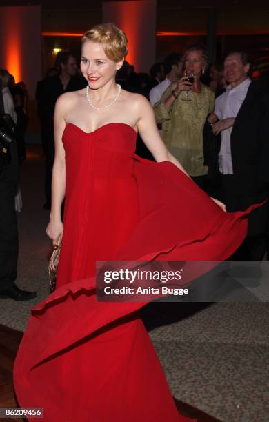 Actress Jasmin Schwiers attends the German Film Award 2009 after party at the Palais am Funkturm on April 24, 2009 in Berlin, Germany.