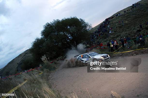 Petter Solberg of Norway and Phil Mills of Great Britain in action in the Citroen Xsara during LEG 1 of the WRC Argentina Rally on April 24 in...