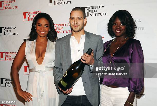 Actress Sanaa Lathan, director Miguel Aviles and actress Viola Davis attend the TFI Awards Ceremony during the 2009 Tribeca Film Festival at City...