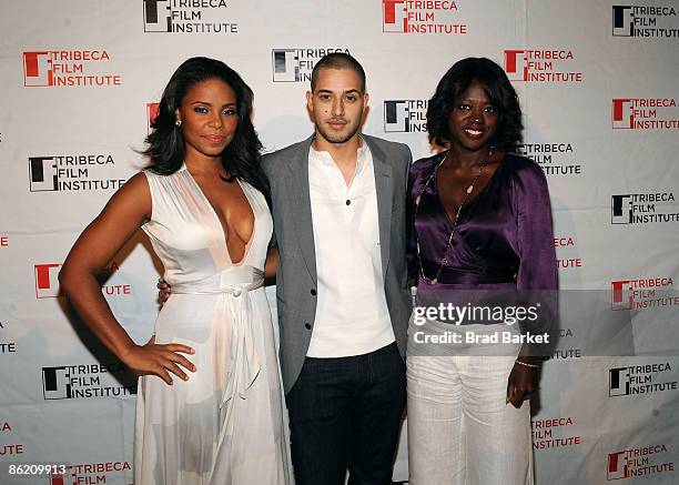 Actress Sanaa Lathan, director Miguel Aviles and actress Viola Davis attend the TFI Awards Ceremony during the 2009 Tribeca Film Festival at City...