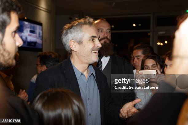 Alfonso Cuaron meets fans after "Bienvenida a Alfonso Cuaron" ceremony for 9th Film Festival Lumiere on October 16, 2017 in Lyon, France.