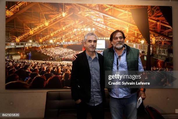 Alfonso Cuaron meets fans after "Bienvenida a Alfonso Cuaron" ceremony for 9th Film Festival Lumiere on October 16, 2017 in Lyon, France.