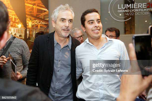 Alfonso Cuaron meets fans after "Bienvenida a Alfonso Cuaron" ceremony for 9th Film Festival Lumiere on October 16, 2017 in Lyon, France.