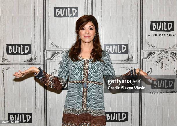 Actress Amy Pietz visits Build to discuss "Hit The Road" at Build Studio on October 16, 2017 in New York City.
