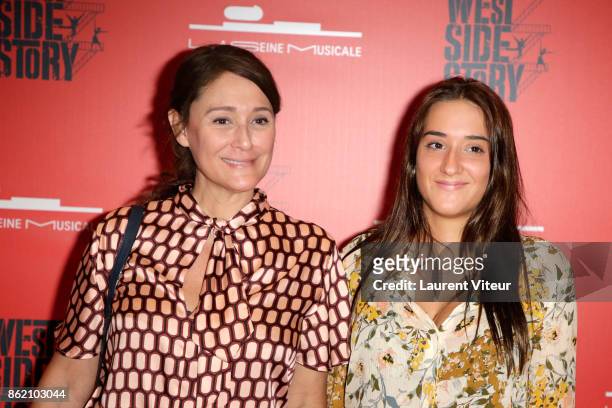 Daniela Lumbroso and her daughter Carla Ghebali attend "West Side Story" at La Seine Musicale on October 16, 2017 in Boulogne-Billancourt, France.