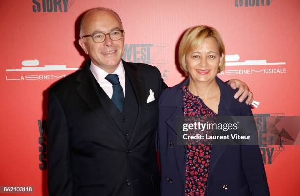 Bernard Cazeneuve and his wife Veronique Cazeneuve attend "West Side Story" at La Seine Musicale on October 16, 2017 in Boulogne-Billancourt, France.