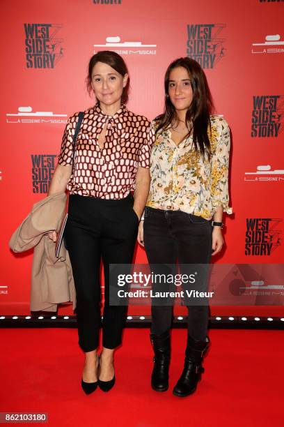 Daniela Lumbroso and her daughter Carla Ghebali attend "West Side Story" at La Seine Musicale on October 16, 2017 in Boulogne-Billancourt, France.