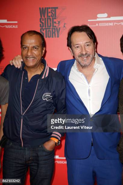 Pascal Legitimus and Jean-Hugues Anglade attend "West Side Story" at La Seine Musicale on October 16, 2017 in Boulogne-Billancourt, France.