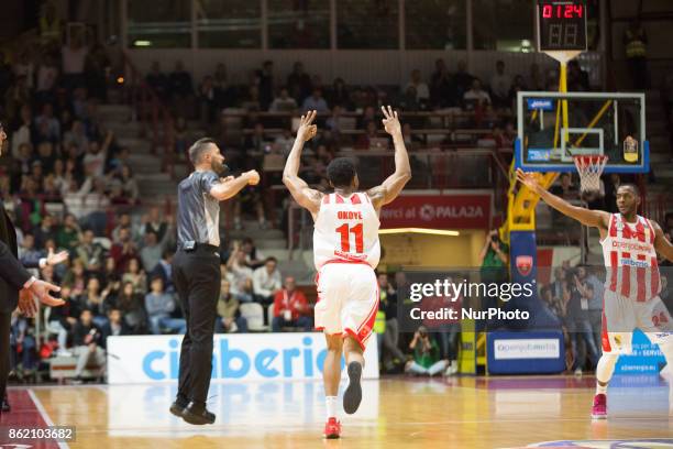 Of Openjobmetis in action during the Italy Lega Basket of Serie A, match between Openjobmetis Varese and Cantu, Italy on 16 October 2017 in Varese...