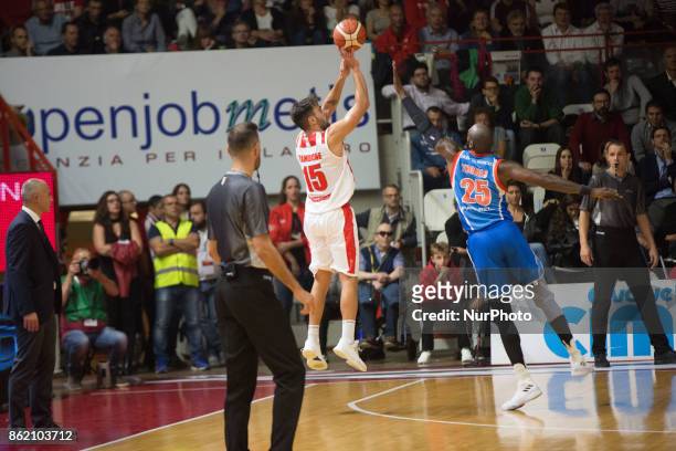 Of Openjobmetis in action during the Italy Lega Basket of Serie A, match between Openjobmetis Varese and Cantu, Italy on 16 October 2017 in Varese...