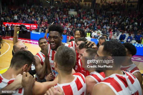 Of Openjobmetis in action during the Italy Lega Basket of Serie A, match between Openjobmetis Varese and Cantu, Italy on 16 October 2017 in Varese...