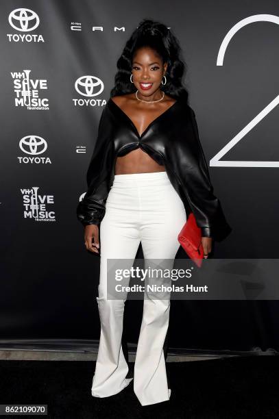 Juju C. Attends VH1 Save The Music 20th Anniversary Gala at SIR Stage37 on October 16, 2017 in New York City.