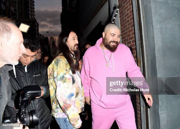 Steve Aoki and The Fat Jewish attend VH1 Save The Music 20th Anniversary Gala at SIR Stage37 on October 16, 2017 in New York City.