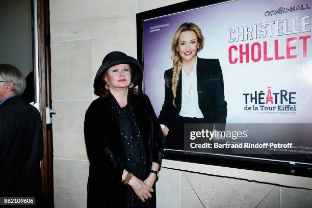 Actress Catherine Jacob attends the One Woman Show by Christelle Chollet for the Inauguration of the Theatre de la Tour Eiffel. Held at Theatre de la...