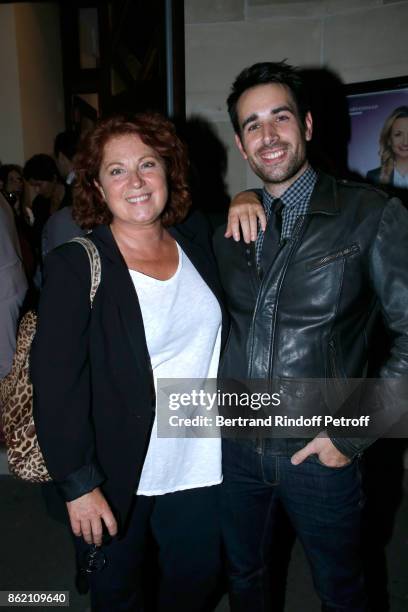Actors Veronique Genest and Nicolas Le Guen attend the One Woman Show by Christelle Chollet for the Inauguration of the Theatre de la Tour Eiffel....