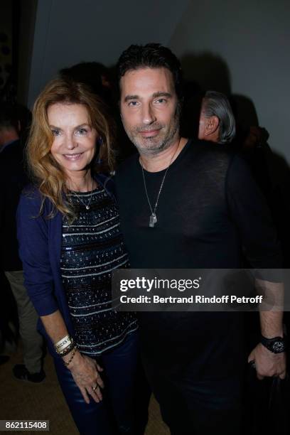 Cyrielle Clair and artist Richard Orlinski attend the One Woman Show by Christelle Chollet for the Inauguration of the Theatre de la Tour Eiffel....