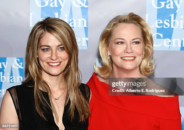Actress Clementine Ford and actress Cybill Shepherd arrive at the L.A. Gay and Lesbian Center's "An Evening with Women: Celebrating Art, Music and...