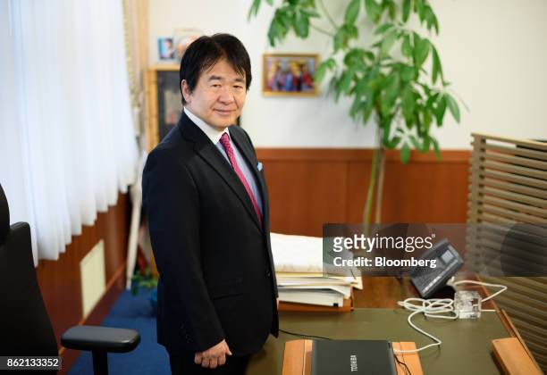 Heizo Takenaka, professor at Toyo University and professor emeritus at Keio University, poses for a photograph in Tokyo, Japan, on Monday, Oct. 16,...