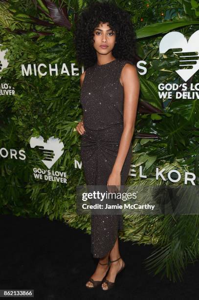 Imaan Hammam attends the 11th Annual Golden Heart Awards benefiting God's Love We Deliver on October 16, 2017 in New York City.