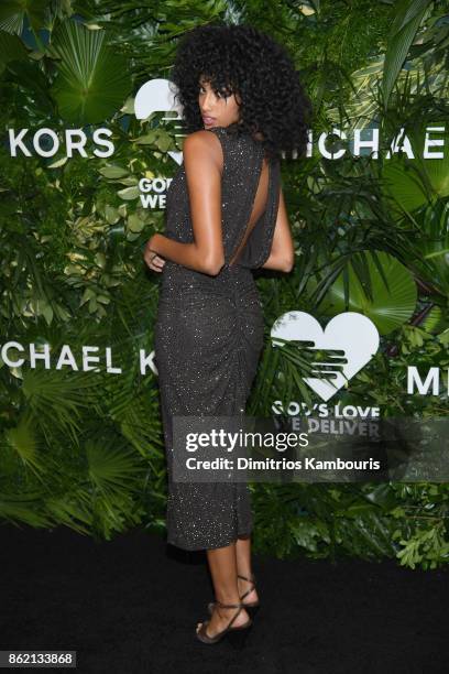 Imaan Hammam attends the 11th Annual Golden Heart Awards benefiting God's Love We Deliver on October 16, 2017 in New York City.