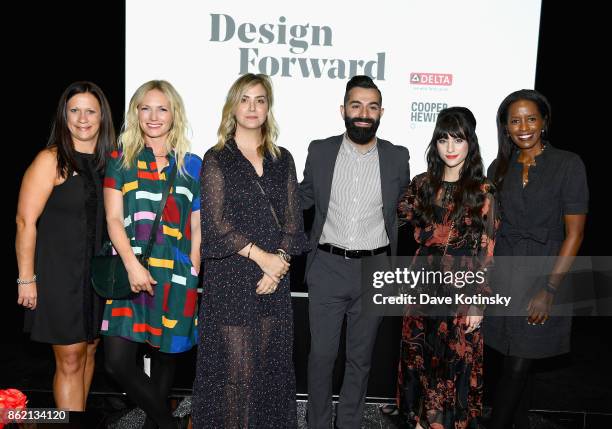 Melissa Tate, Emily Henderson, Amber Lewis, Robert Martinez, Christina Marinez and Colette Shelton attend the Design Forward with Delta Faucet at...