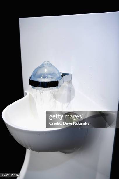 The Delta Sphere Faucet on display at the Design Forward with Delta Faucet at Cooper Hewitt, Smithsonian Design Museum on October 16, 2017 in New...