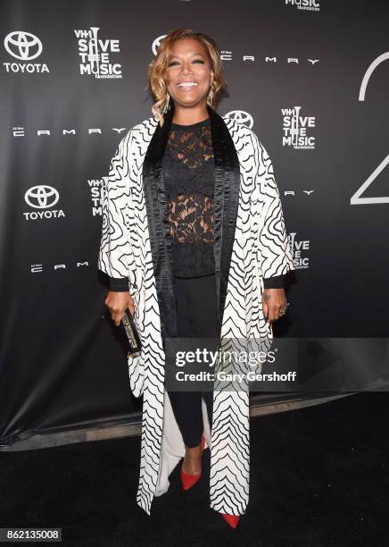 Event honoree Queen Latifah attends VH1 Save The Music Foundation #TurnItUpTo20 gala at SIR Stage37 on October 16, 2017 in New York City.