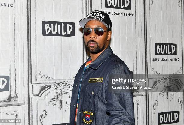 Rapper RZA visits Build to discuss "Wu-Tang: The Saga Continues" at Build Studio on October 16, 2017 in New York City.