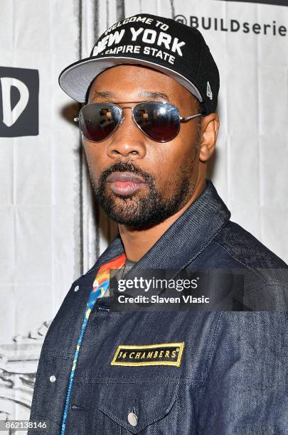 Rapper RZA visits Build to discuss "Wu-Tang: The Saga Continues" at Build Studio on October 16, 2017 in New York City.