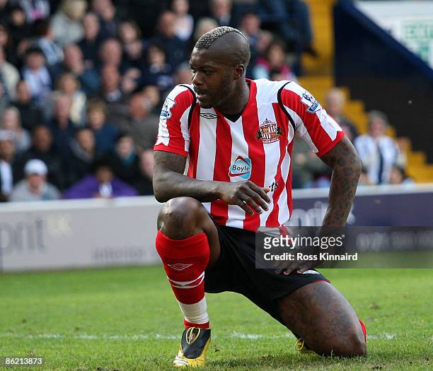 Djibril Cisse of Sunderland after a missed chance during the Barclays Premier League match between West Bromwich Albion and Sunderland at The...