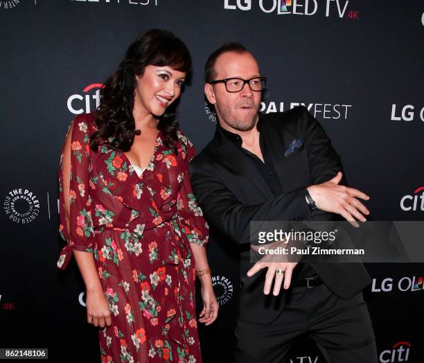 Actors Marisa Ramirez and Donnie Wahlberg attend PaleyFest NY 2017 - "Blue Bloods" at The Paley Center for Media on October 16, 2017 in New York City.