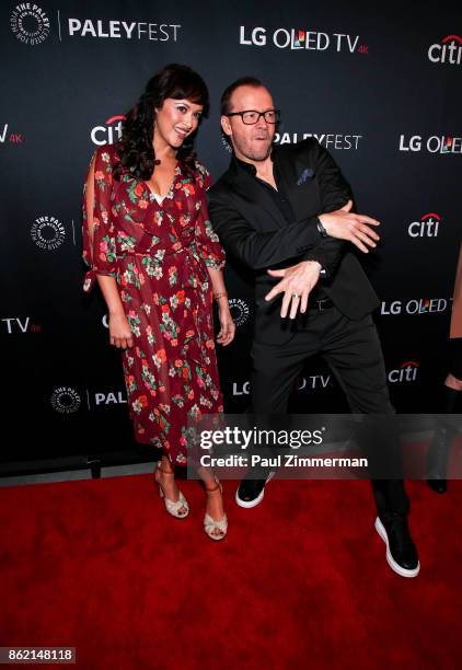 Actors Marisa Ramirez and Donnie Wahlberg attend PaleyFest NY 2017 - "Blue Bloods" at The Paley Center for Media on October 16, 2017 in New York City.