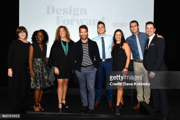 Paula Warner, Cathy Roper, Susan Fisher, Nate berkus, Seth Fritz, Melissa Tate, TJ Eads and Eric Black attend the Design Forward with Delta Faucet at...
