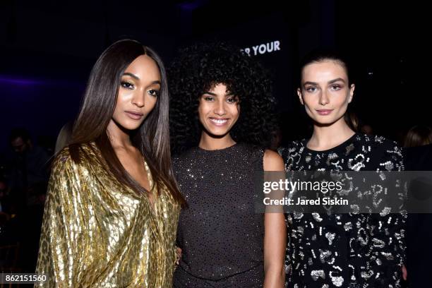 Jourdan Dunn, Imaan Hammam and Andreea Diaconu attend The 11th Annual Golden Heart Awards Benefiting God's Love We Deliver at Spring Studios on...