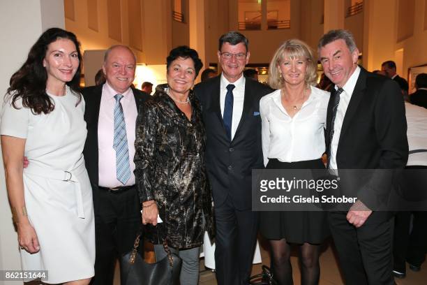 Star cook Heinz Winkler and his partner Daniela Hain, Harald Wohlfahrt and his wife Slavka, Hans Haas, Tantris Muenchen and his wife Ina Haas during...