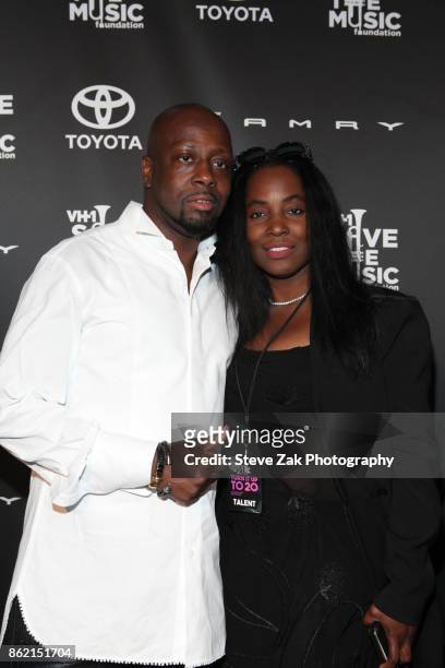 Wyclef Jean and Claudinette Jean attend VH1 Save The Music 20th Anniversary Gala at SIR Stage37 on October 16, 2017 in New York City.