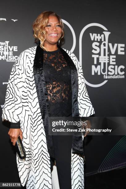 Queen Latifah attends VH1 Save The Music 20th Anniversary Gala at SIR Stage37 on October 16, 2017 in New York City.