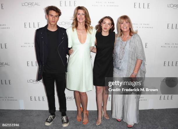 Laura Dern, Ellery Harper, Jaya Harper and Diane Ladd attend ELLE's 24th Annual Women in Hollywood Celebration at Four Seasons Hotel Los Angeles at...