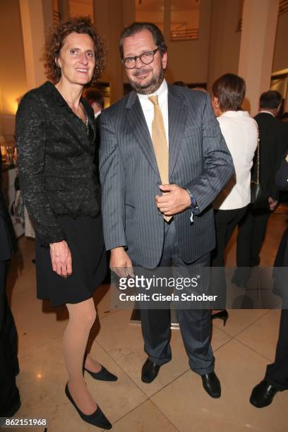 Innegrit Volkhardt, owner of hotel Bayerischer Hof and Carl Geisel, Geisel hotels and her former brother-in-law during the 2oth "Busche Gala" at The...