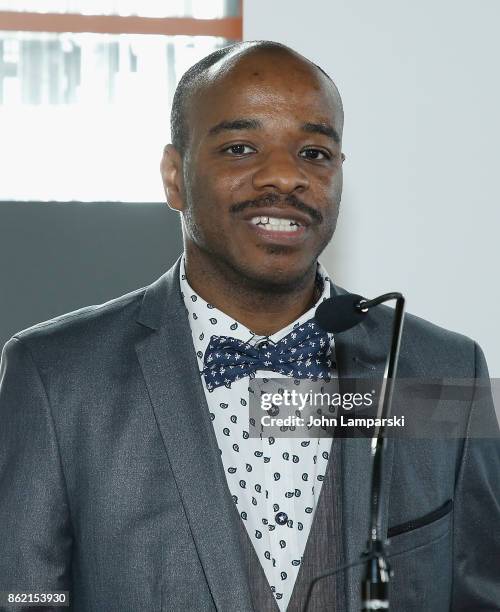 Empire State Building unveils commissioned cityscape by artist Stephen Wiltshire at The Empire State Building on October 16, 2017 in New York City.