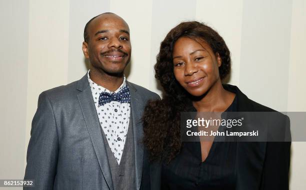 Annette Wiltshire and artist Stephen Wiltshire attend Empire State Building as it unveils commissioned cityscape by artist Stephen Wiltshire at The...