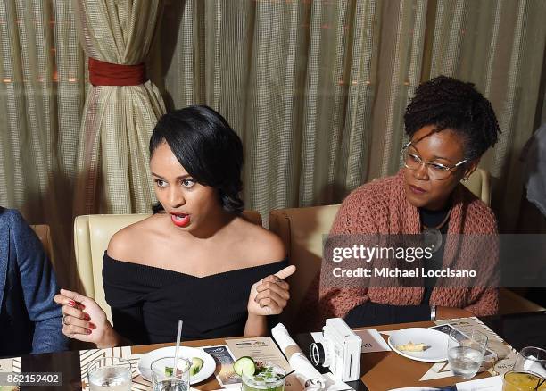 Imani Ellis and Rana Dotson attend the PowerTalk Dinner Series during Tech Week 2017 at Pera Soho on October 16, 2017 in New York City.
