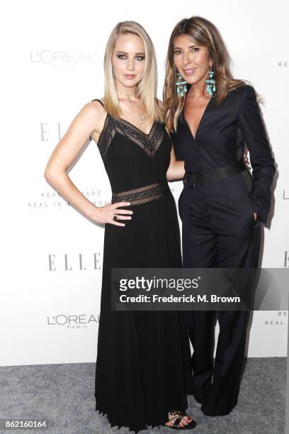 Jennifer Lawrence and ELLE Editor-in-Chief Nina Garcia attend ELLE's 24th Annual Women in Hollywood Celebration at Four Seasons Hotel Los Angeles at...