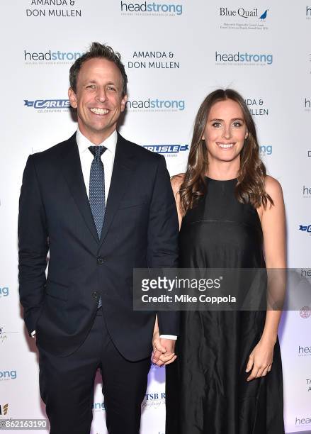 Host Seth Meyers and Alexi Ashe attend the Headstrong Gala 2017 at Pier 60, Chelsea Piers on October 16, 2017 in New York City.