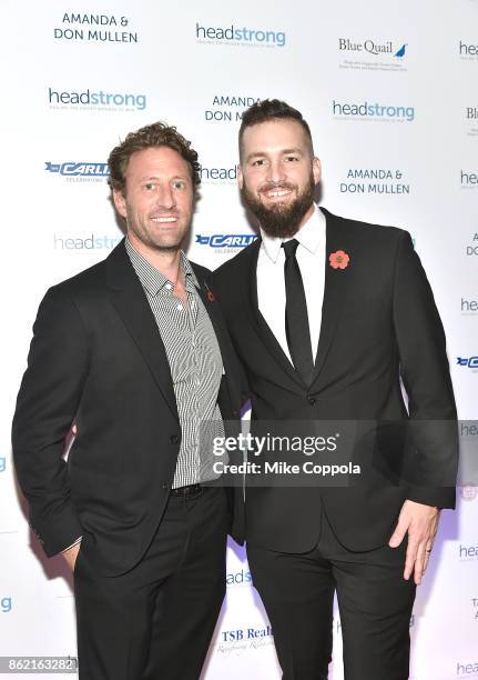 Event co-chair, Marine veteran, Founder of Headstrong Zach Iscol and Veteran Tim Brutsman attend the Headstrong Gala 2017 at Pier 60, Chelsea Piers...