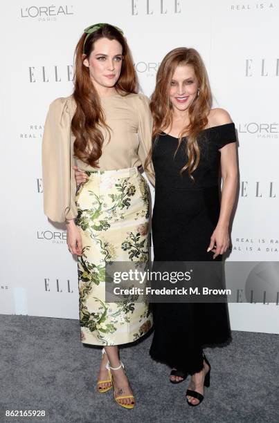 Riley Keough and Lisa Marie Presley attend ELLE's 24th Annual Women in Hollywood Celebration at Four Seasons Hotel Los Angeles at Beverly Hills on...